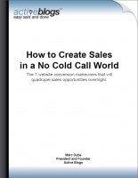 How to create sale in a no cold call world